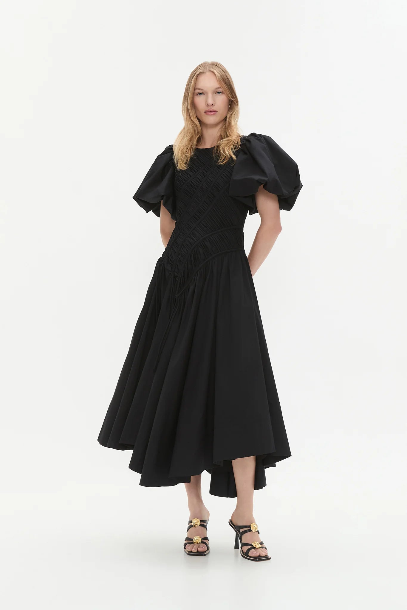 black wedge heel dress shoes AJE - Wisteria Midi Dress