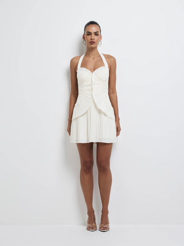 Sheike - Soraya Pleated Mini Dress - Ivory