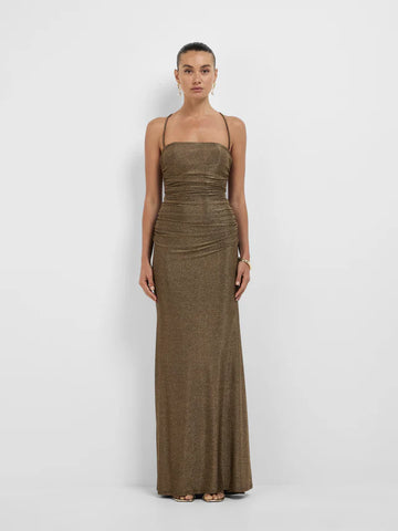 Sheike - Marlo Gown - Brown Glitter