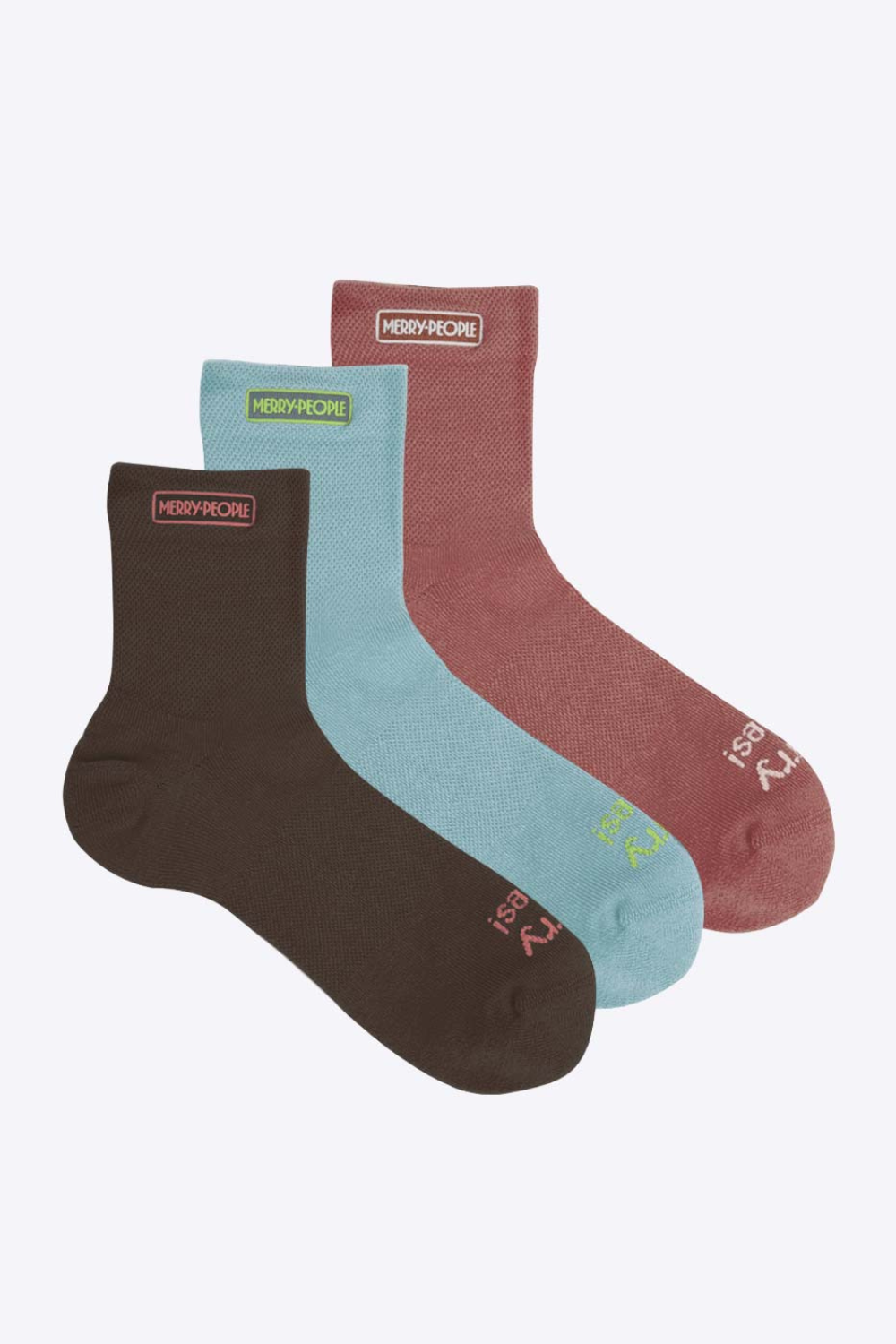 Merry People - Quarter Socks - Clay / Seafoam / Mocha