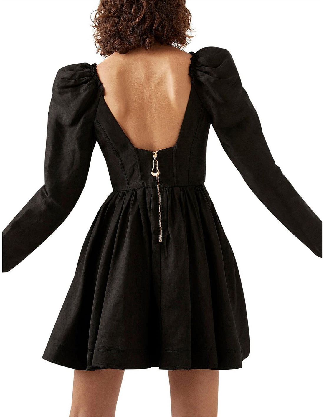 AJE - Fleur Long Sleeve Corset Mini Dress - Black