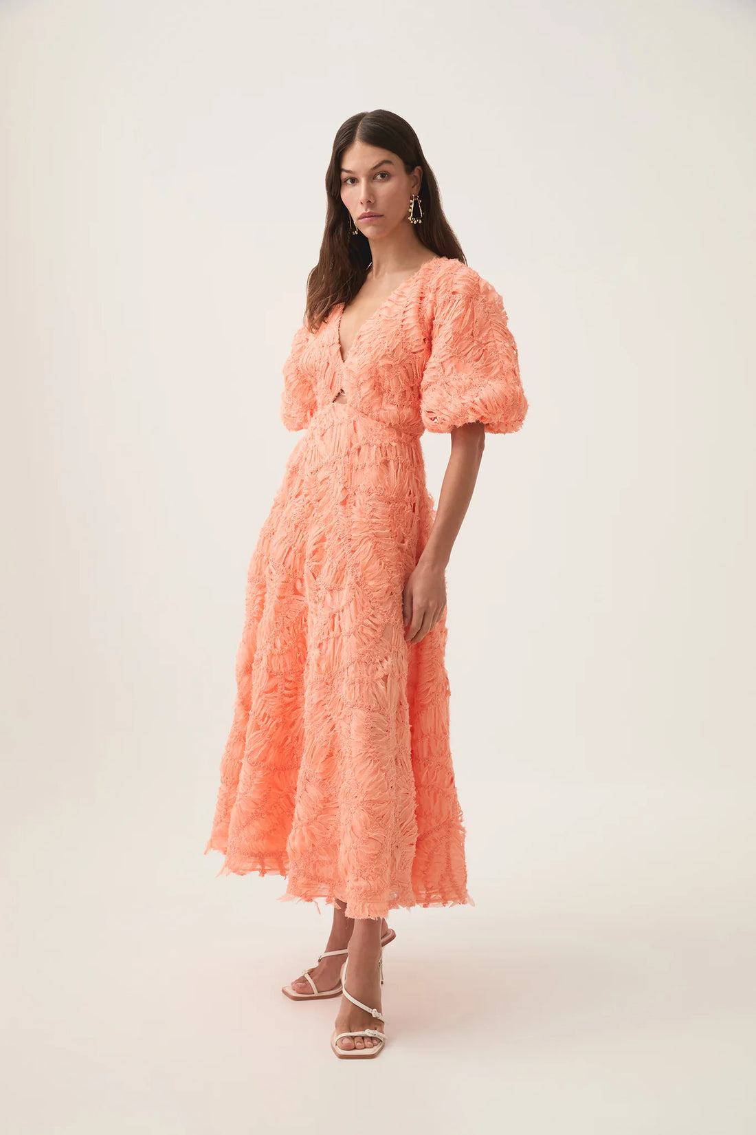 AJE - Textured Knit Midi Dress - Orange