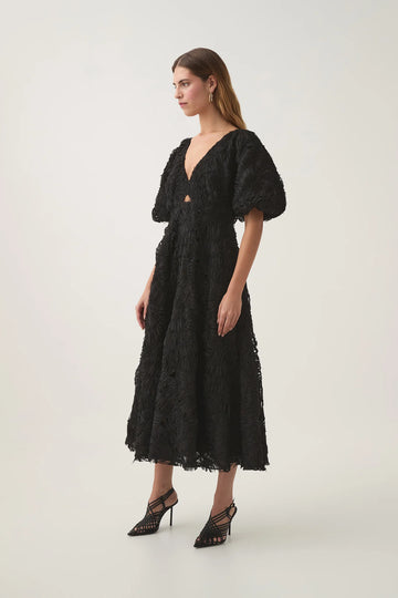 AJE - Textured Knit Midi Dress - Black