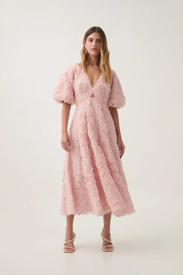 AJE - Textured Knit Midi Dress - Pink