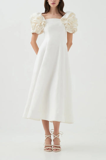 AJE - Twyla Pearl Midi Dress - White