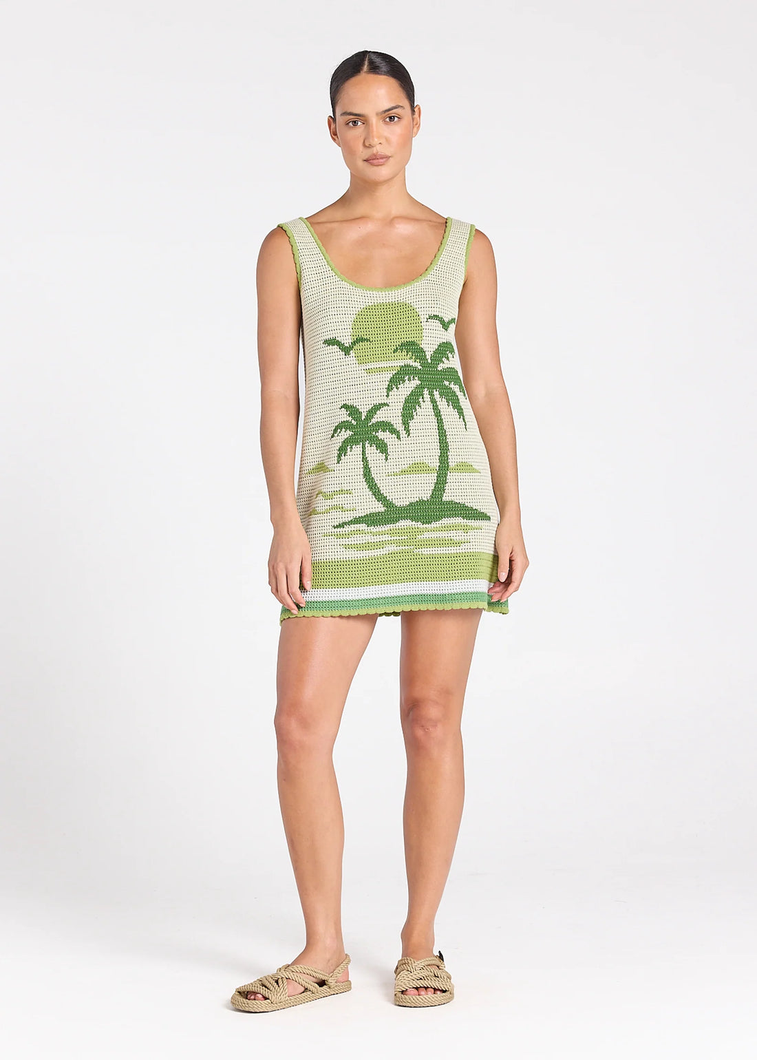 Poolside Paradiso - Palm Beach U Crochet Knit Dress - Palm