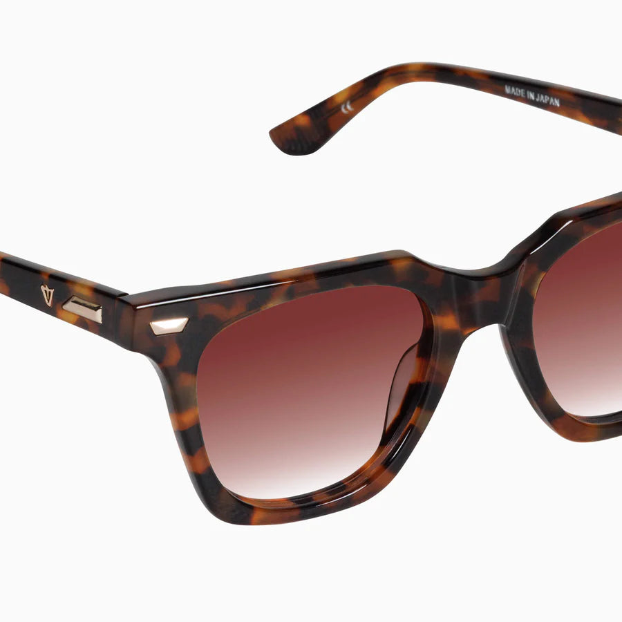 Valley Eyewear - Prisoner II - Dark Amber Tort w. Gold Metal / Dark Orange Gradient Lens
