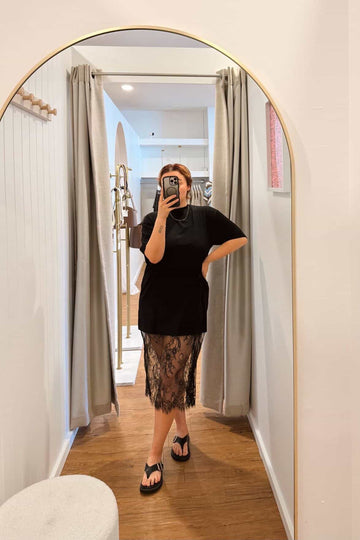 By Frankie - Vivi Lace Tee Dress - Black