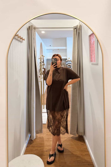 By Frankie - Vivi Lace Tee Dress - Chocolate