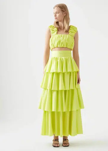 AJE - Kasah Top and Skirt Set - Lime Green
