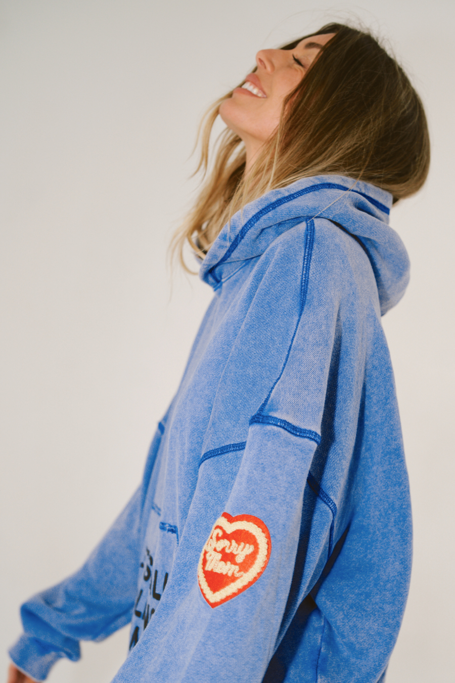 Happy Little Mother - Sorry Mom Hoodie - Faded Indigo