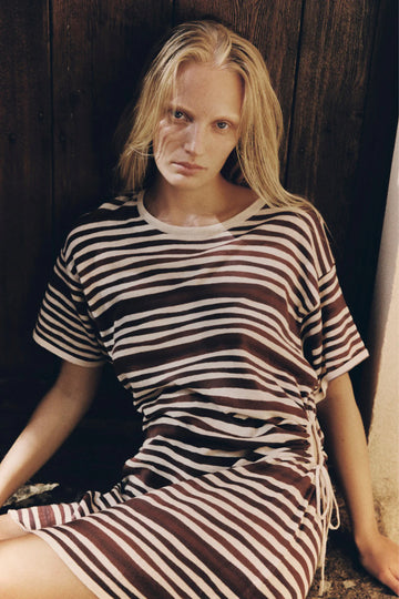 Zulu and Zephyr - T-Shirt Knit Dress - Chocolate Stripe