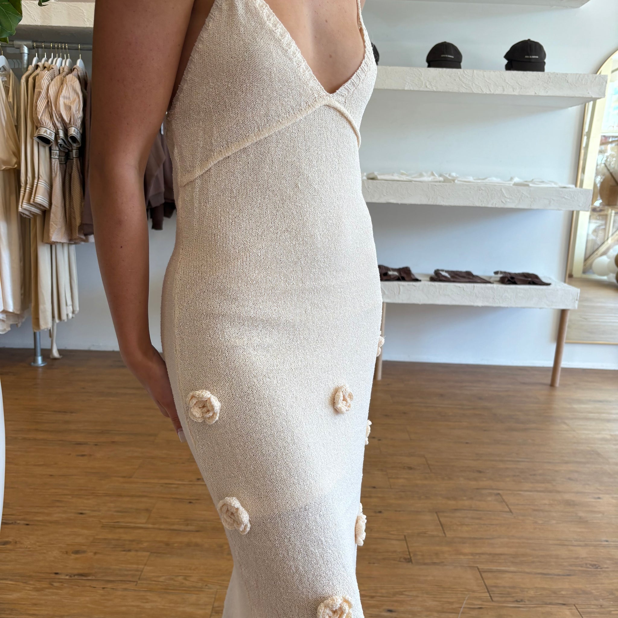By Frankie - cream flower knit dress