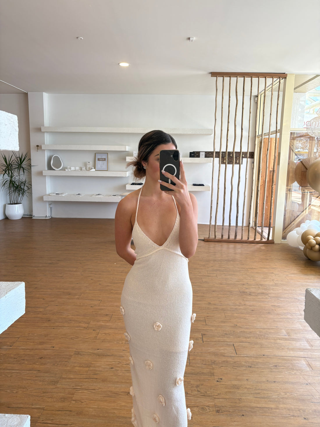 By Frankie - cream flower knit dress