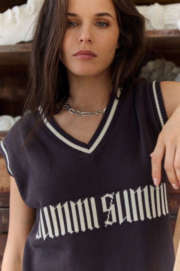 Summi Summi - Knit Vest - Shadow