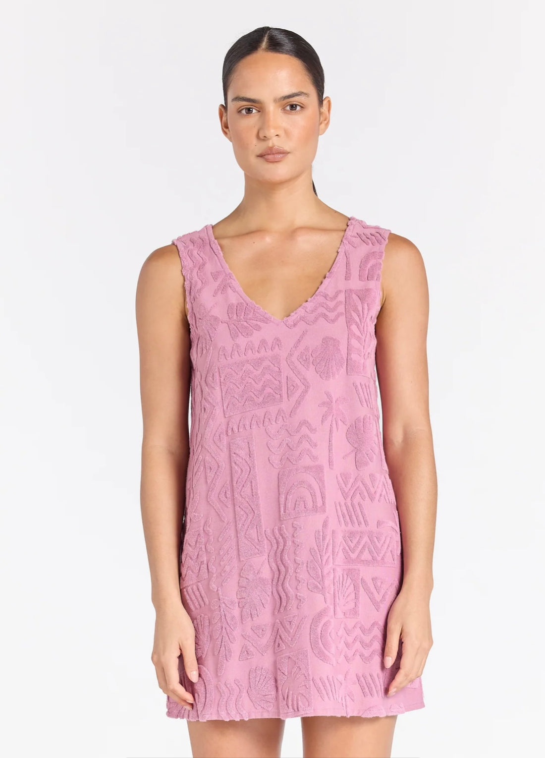 Mai Tai V Tunic Towelling Dress - Mauve