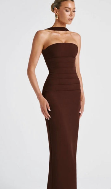 Babyboo - Yulia Maxi Dress - Plum Brown