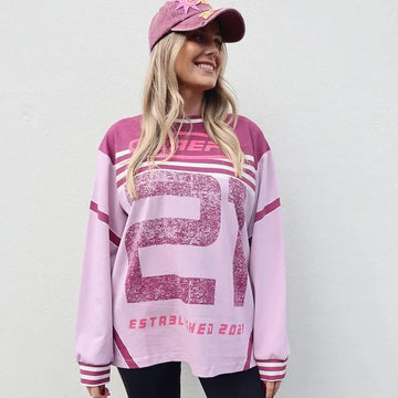 Asha LS Tee - Dusty Pink Multi