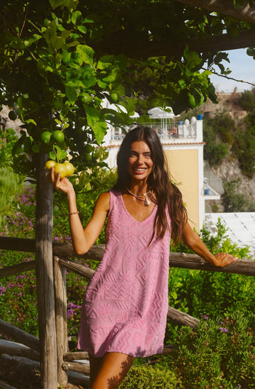 Mai Tai V Tunic Towelling Dress - Mauve