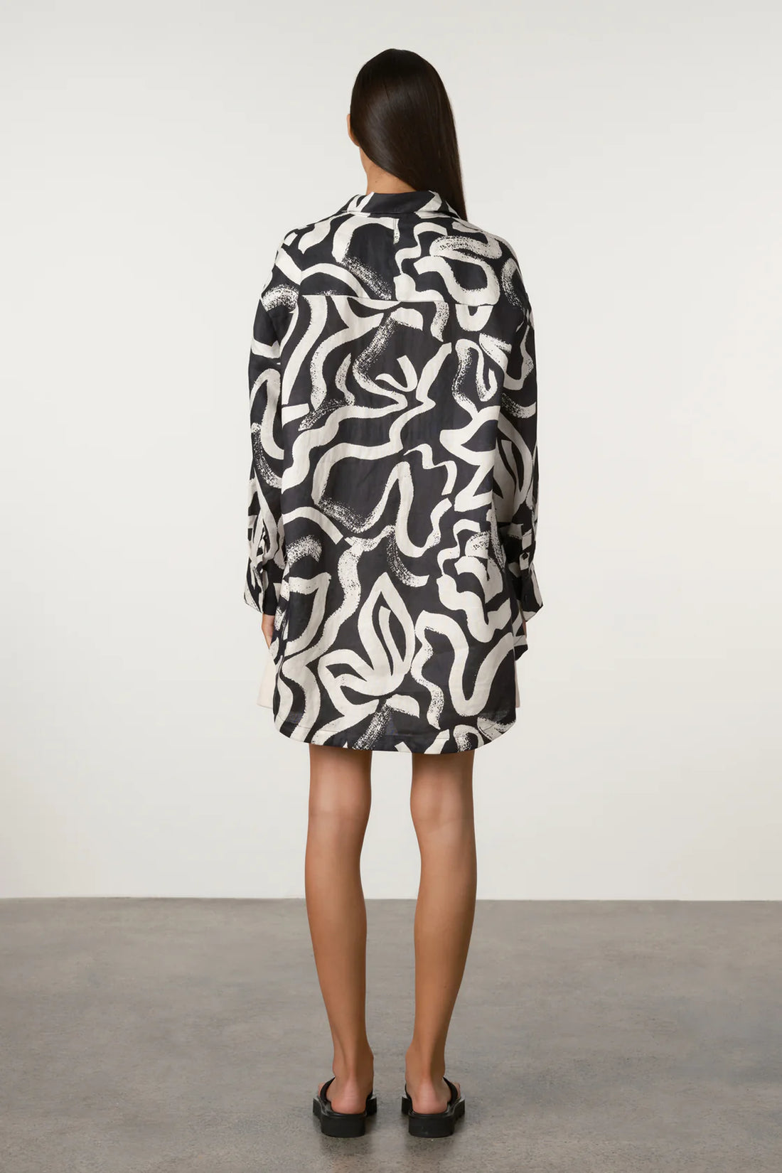 ZZ PAINT FLOWER LINEN TOP