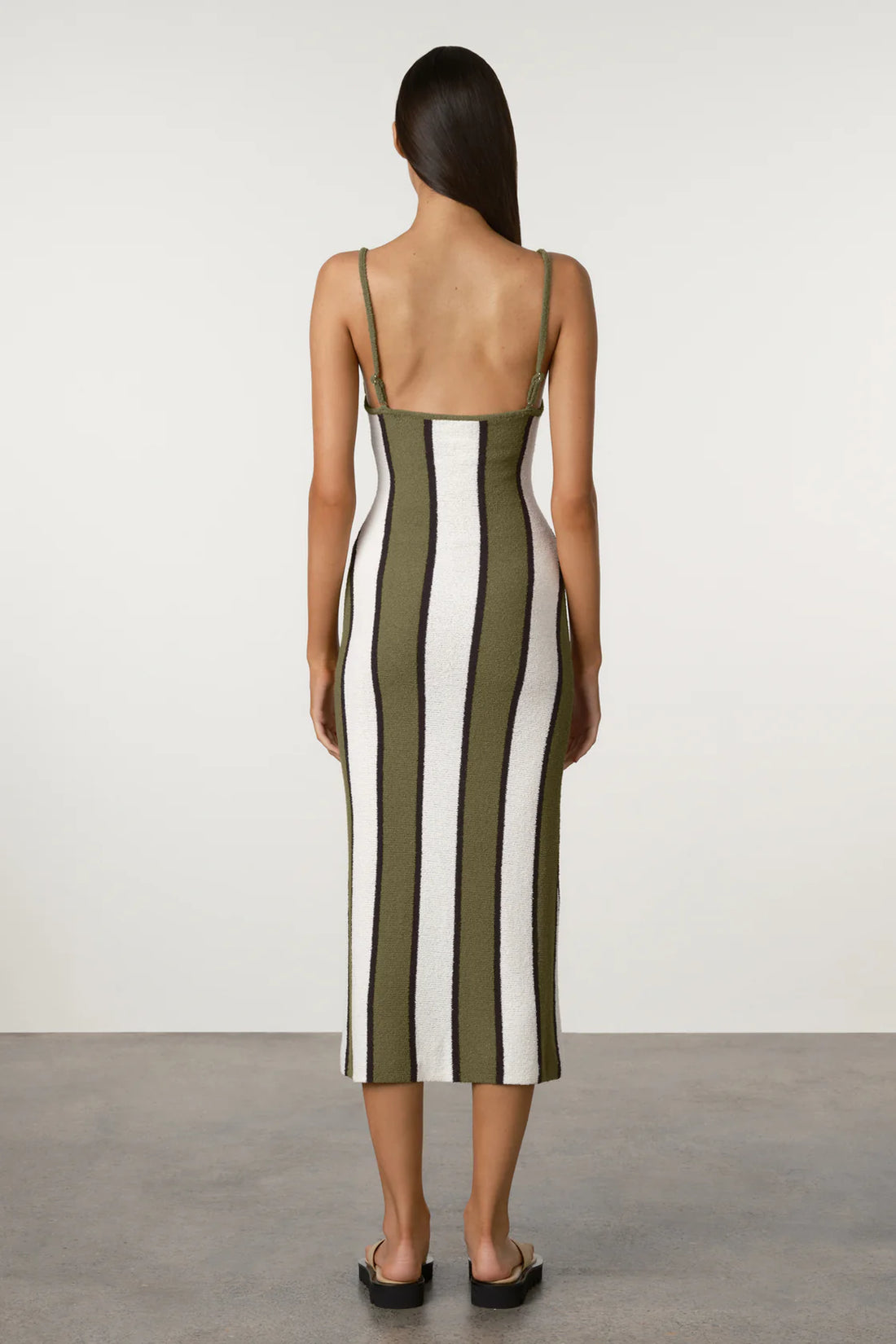 Zulu and Zephyr Olive Stripe DRESS