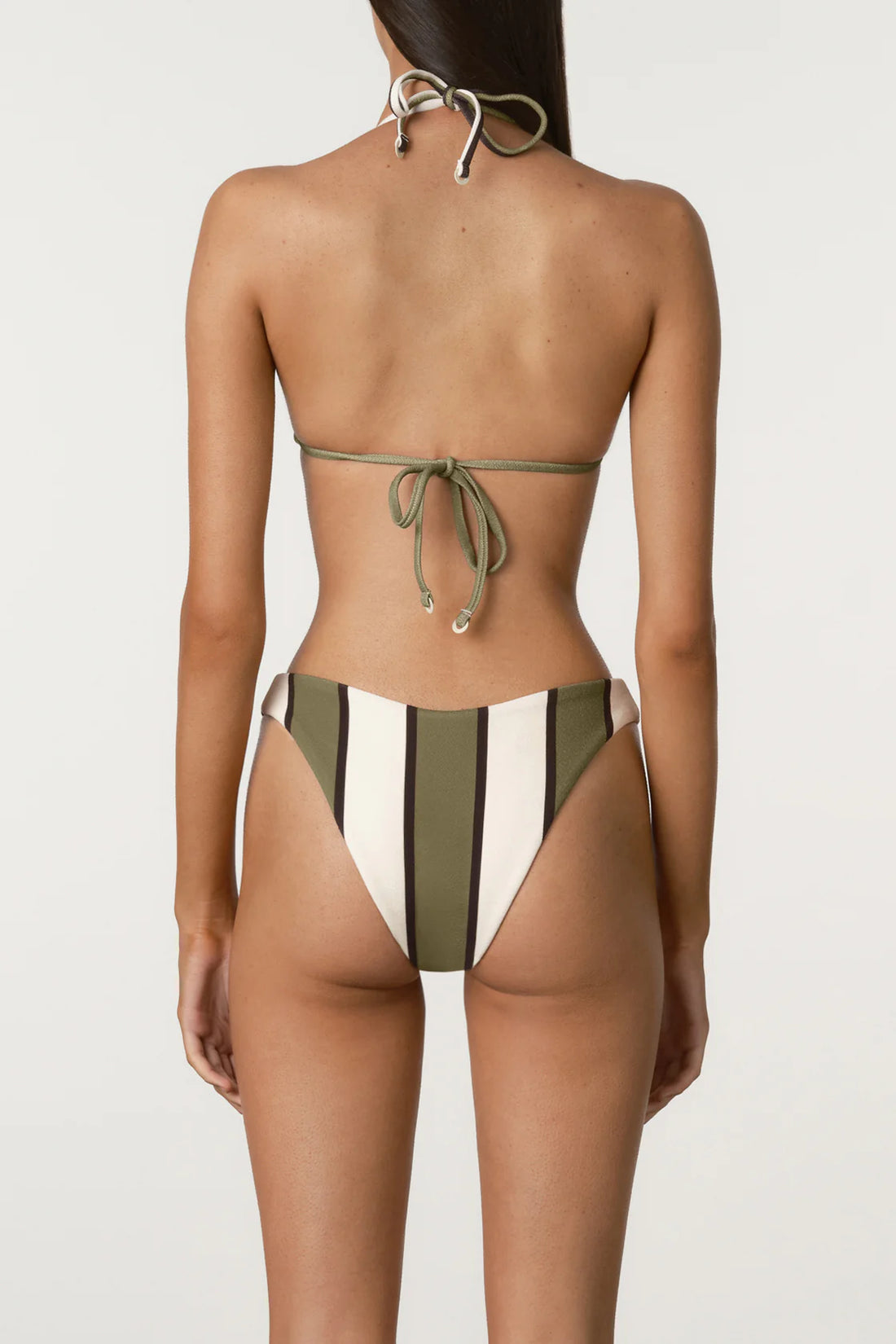 Zulu and Zephyr Olive Stripe Curve Brief