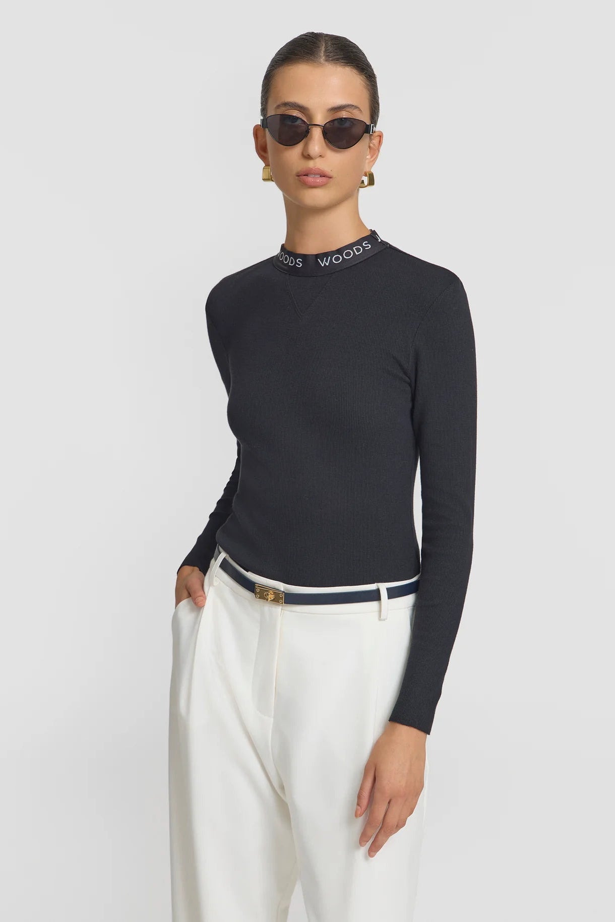Viktoria and Woods - Rib Long Sleeve Tee - Black – The Curve