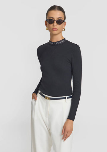Viktoria and Woods RIB LONG SLEEVE TEE BLACK