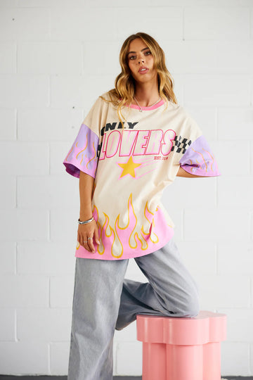 Only Lovers Left MOTO TEE CREAM