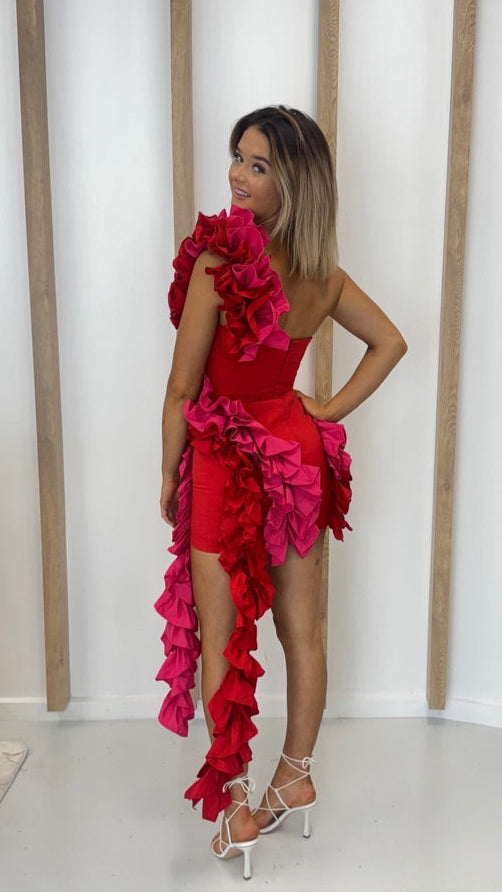 ELIYA Yazmine Dress - Hot Pink Size