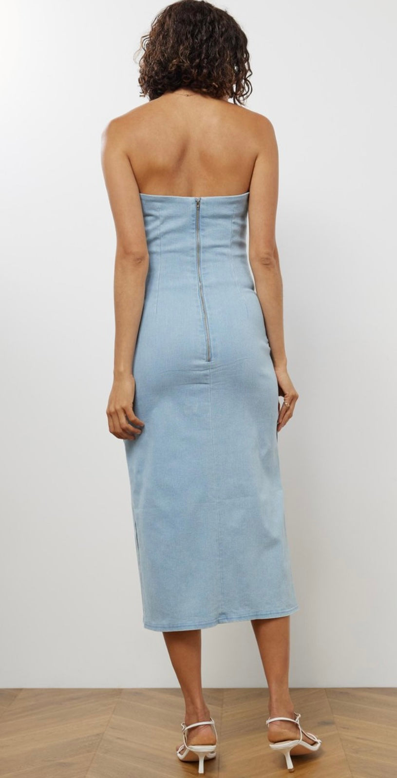 ATMOS & HERE Denim Strapless Midi