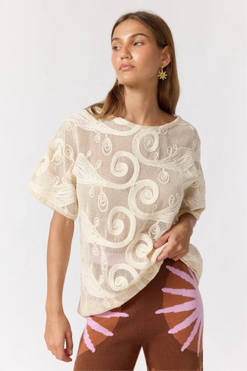 Nine Lives Bazaar Atlas Tee - Ivory
