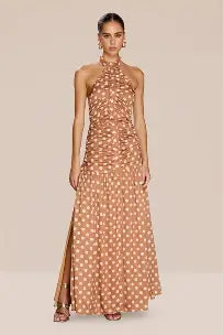 Sonya Moda - Narrawilk Silk Dress - Terracotta Polkadot