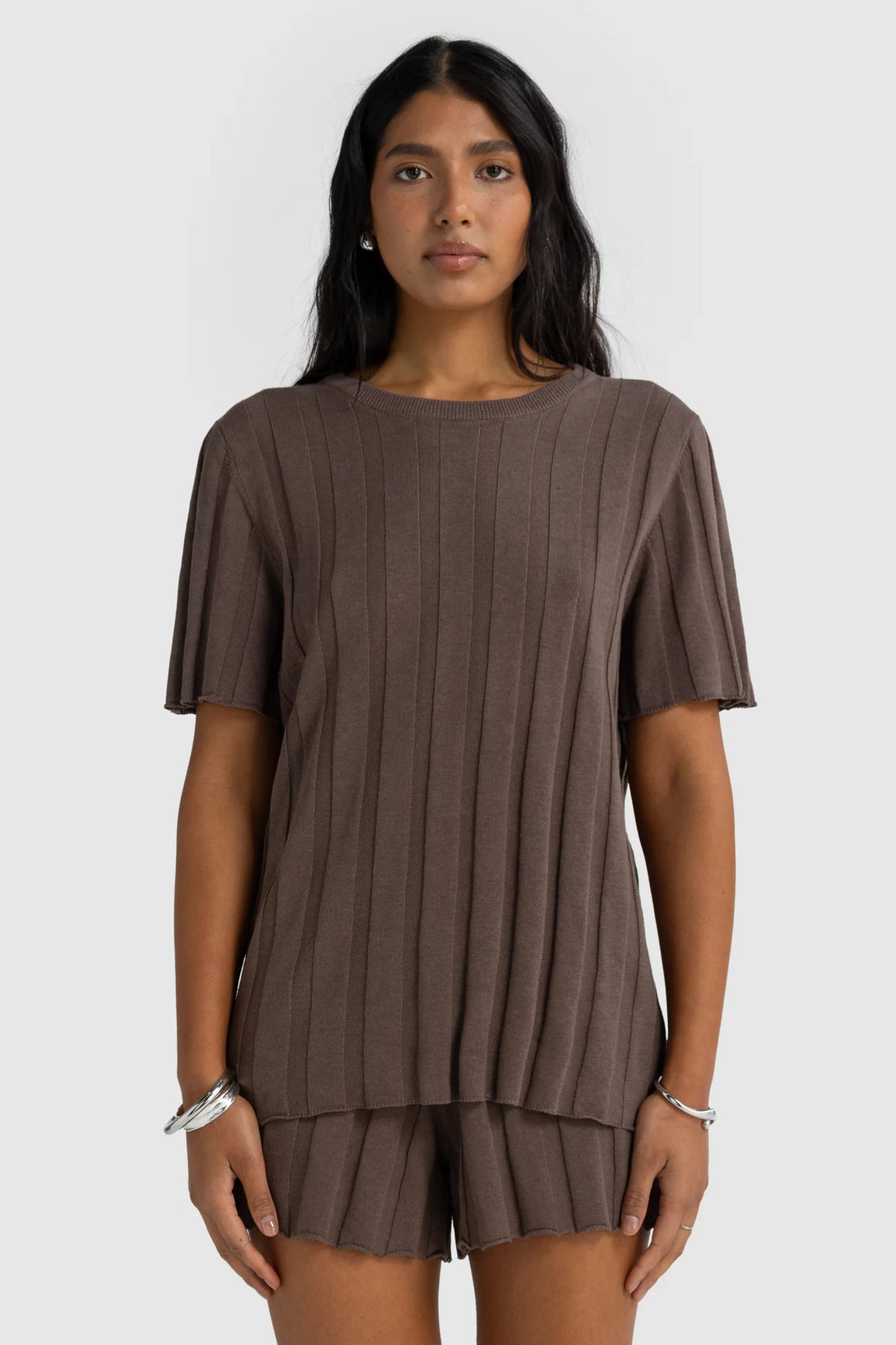 ORTC - Amara Relaxed Knit T Shirt - Espresso