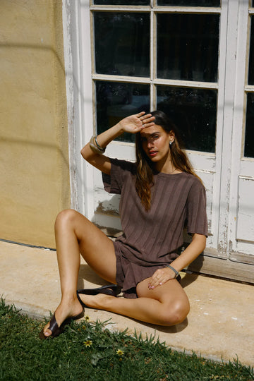 ORTC - Amara Relaxed Knit T Shirt - Espresso
