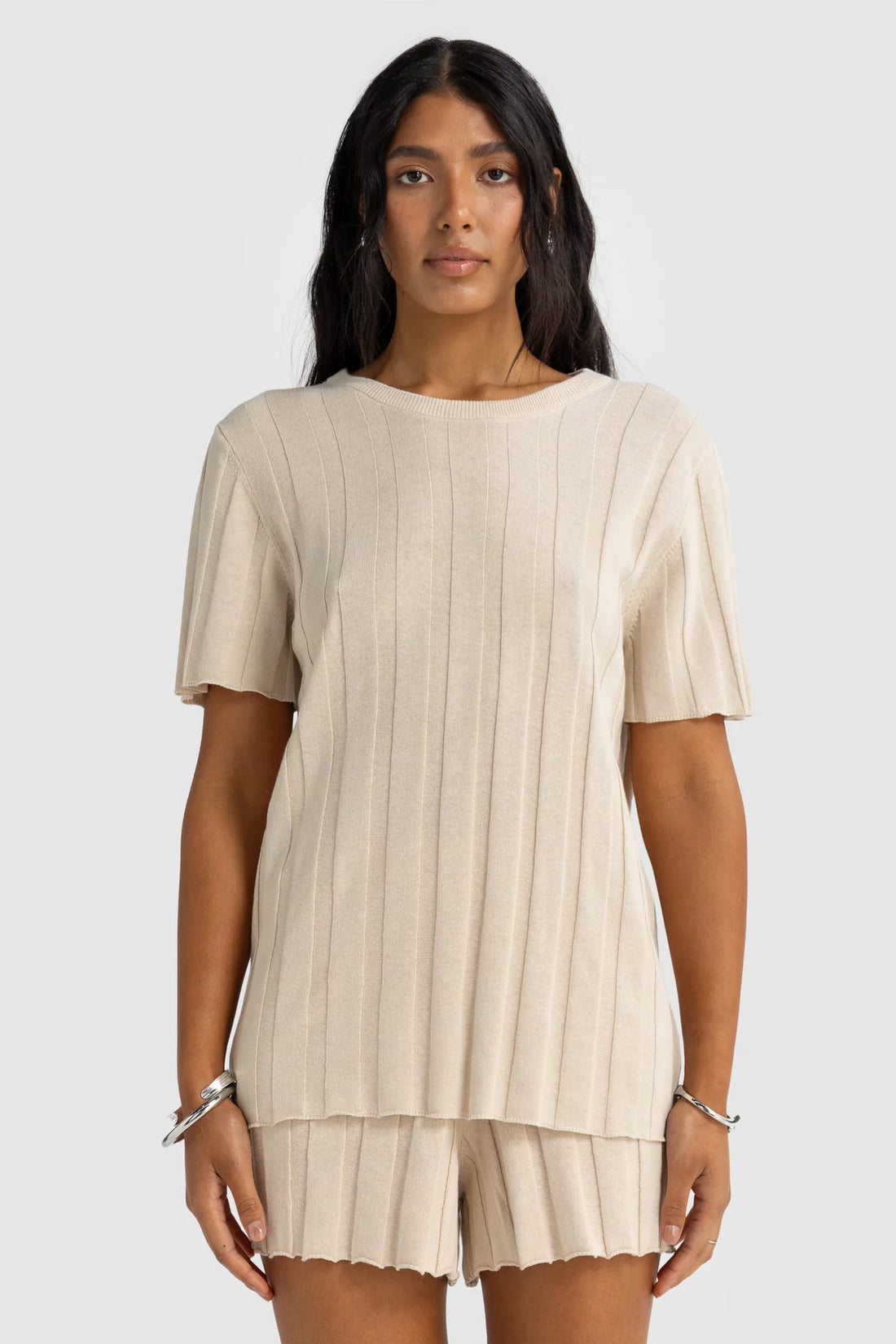 ORTC - Amara Relaxed Knit T Shirt - Oat