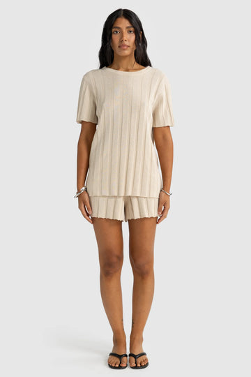 ORTC - Amara Relaxed Knit T Shirt - Oat