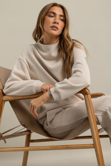 ORTC - Ava High Neck Jumper - Bone