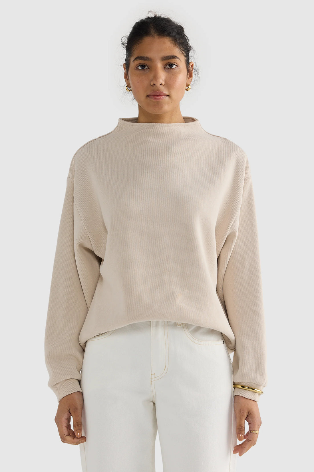 ORTC - Ava High Neck Jumper - Bone