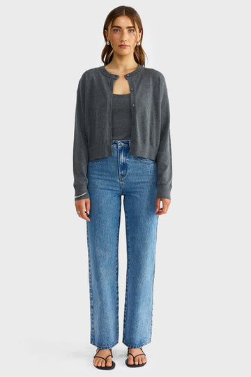 ORTC - Kingston Knit Cardigan - Charcoal Marle