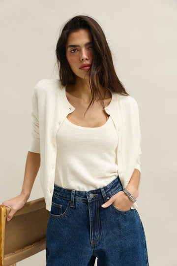 ORTC - Kingston Knit Cardigan - White