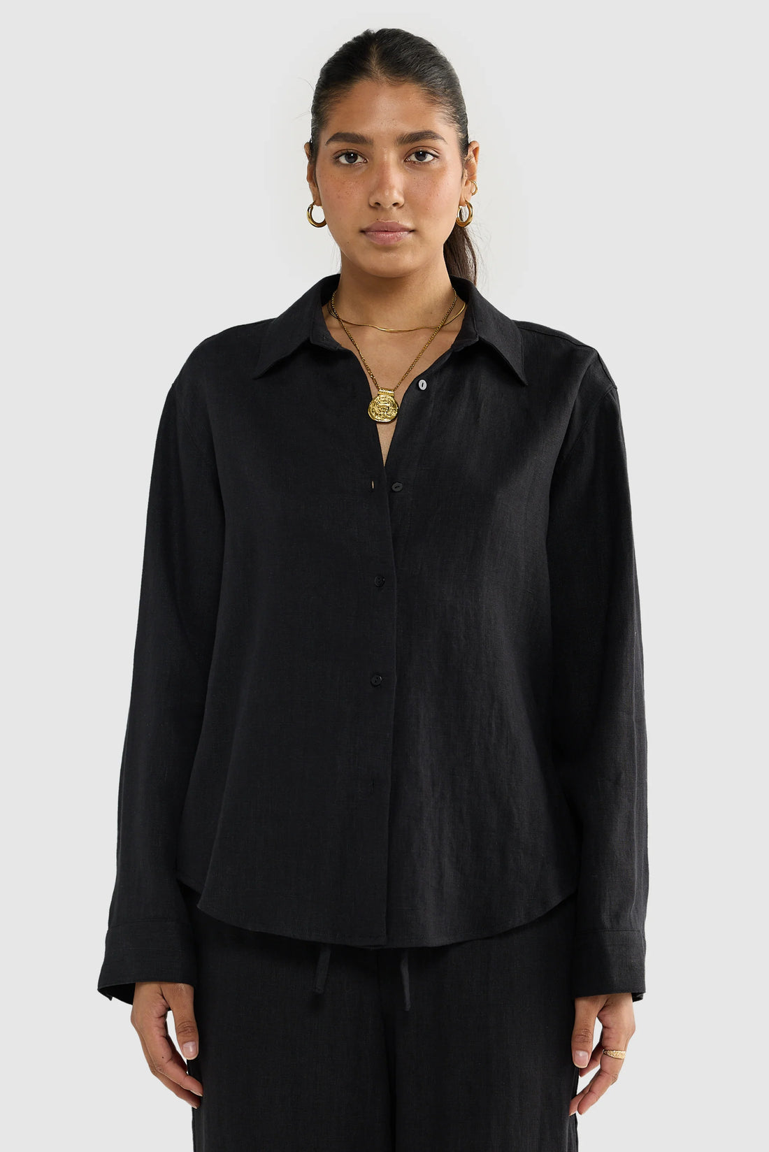 ORTC - Luna Linen Shirt - Black