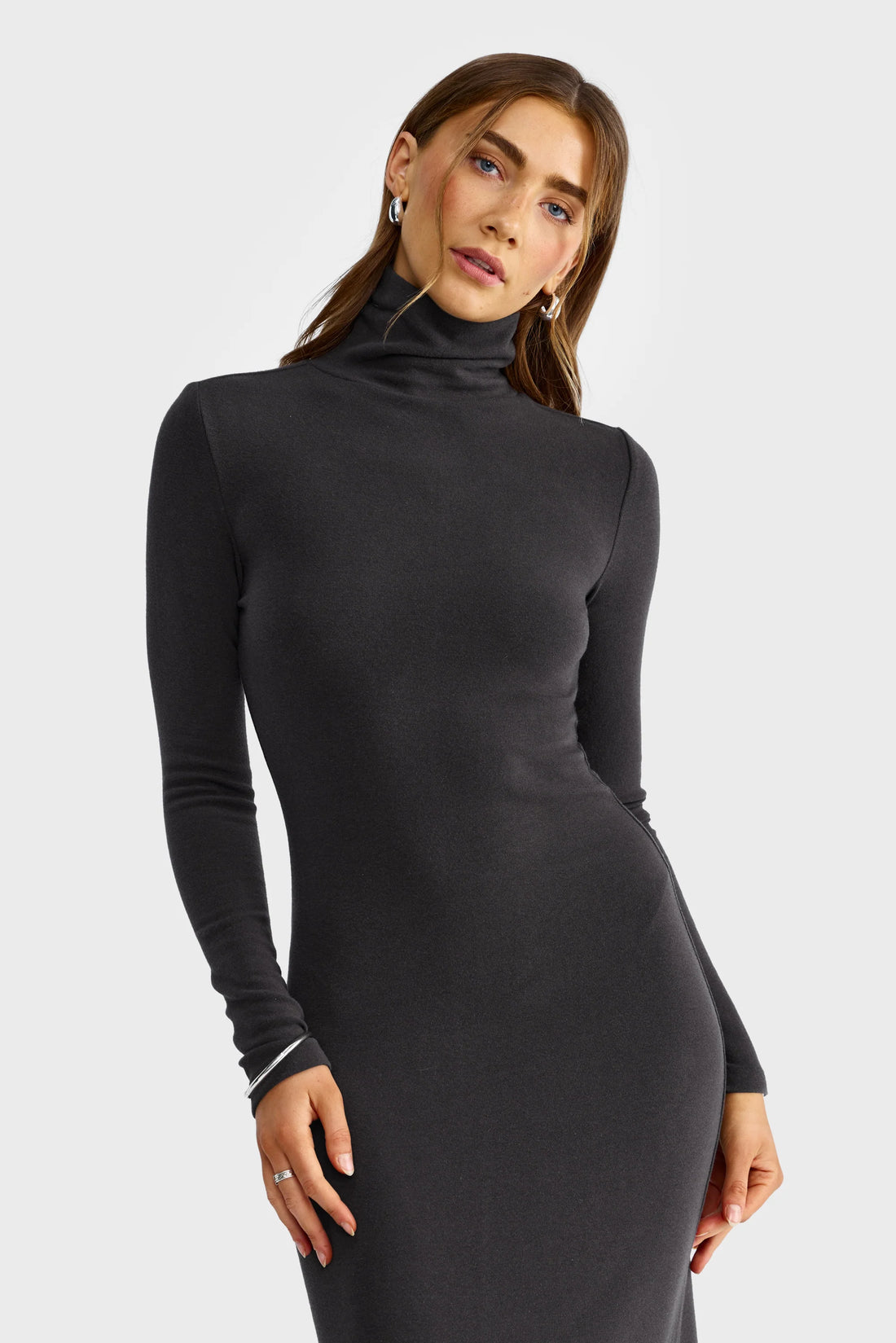 ORTC - Margot Long Sleeve Dress - Washed Black