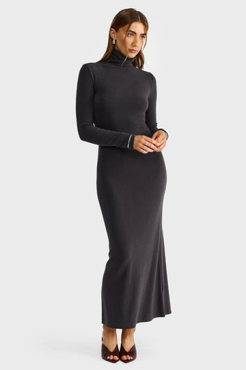 ORTC - Margot Long Sleeve Dress - Washed Black