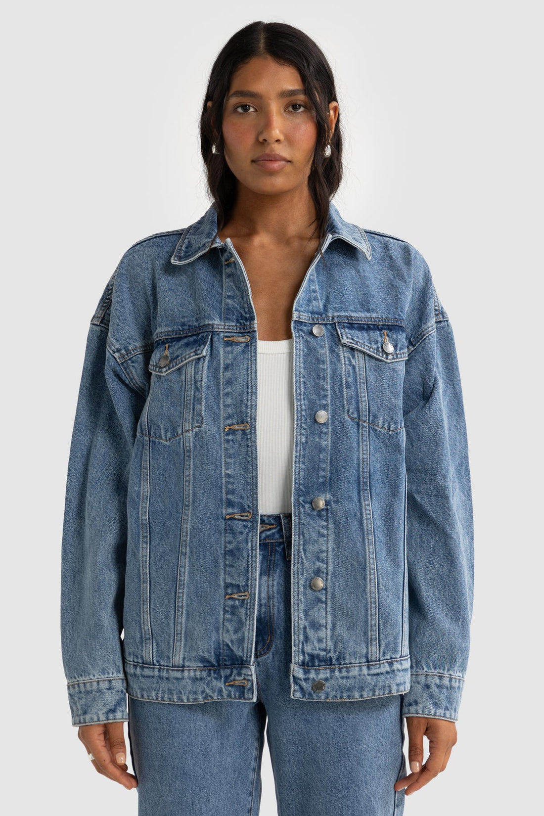 ORTC - Willow Denim Oversized Jacket - Mid Blue