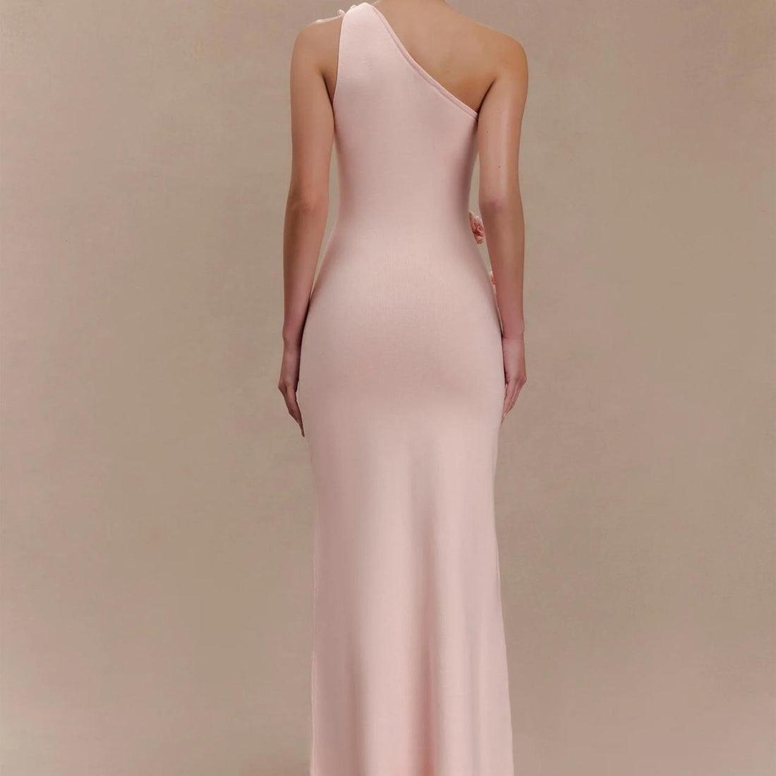 Meshki - Paloma One Shoulder Knit Maxi - Baby Pink