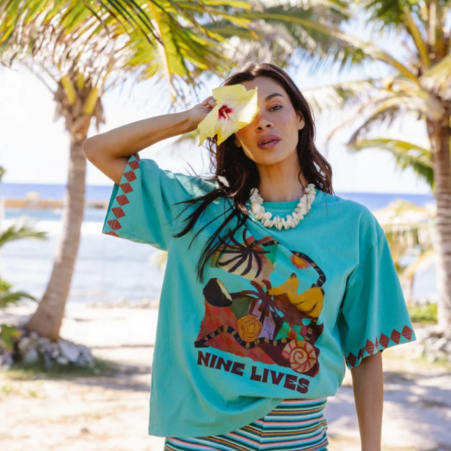 Nine Lives Bazaar - Silver Sun Tee - Nautical