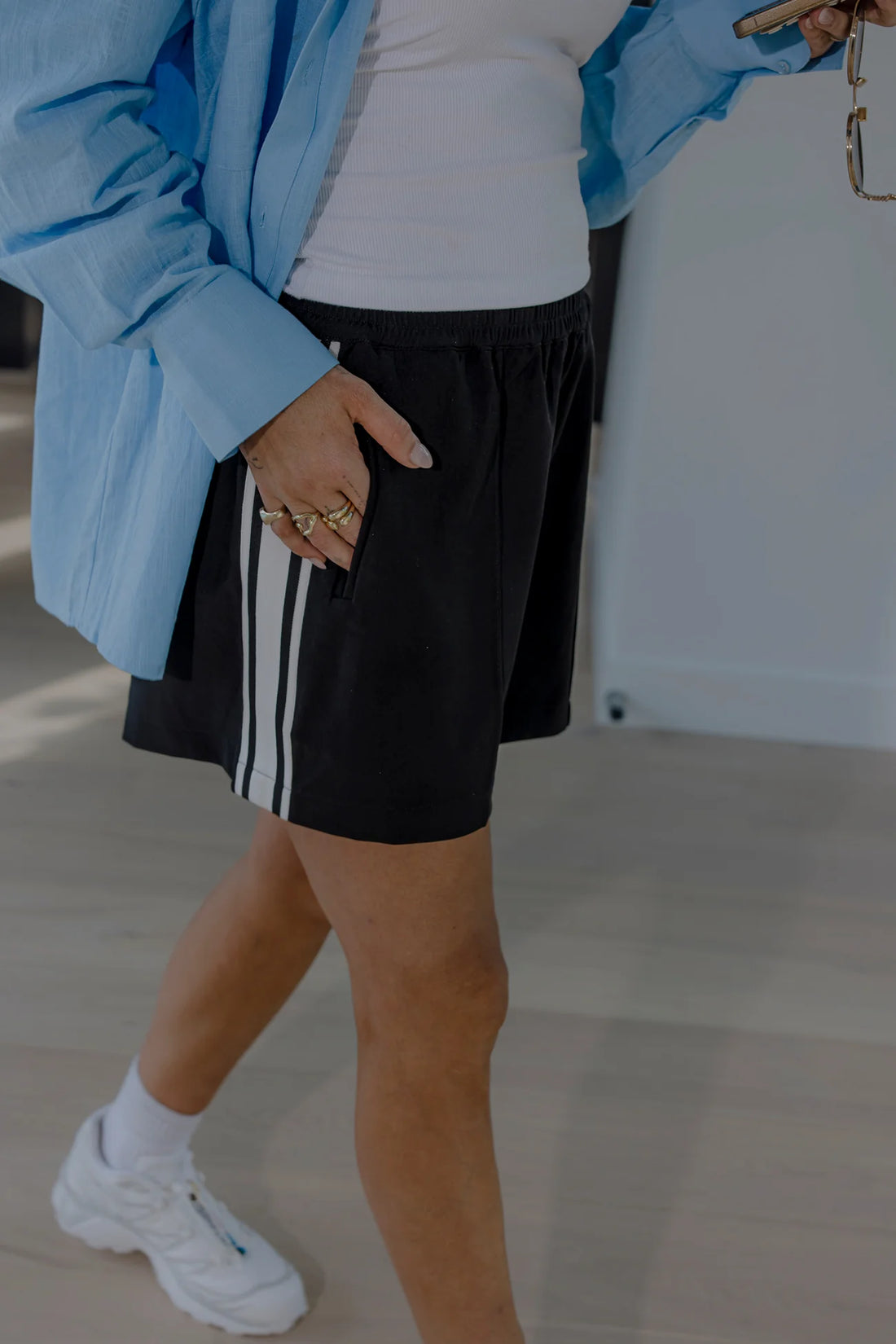 RAEF The Label - Robbie Striped Short - Black / White