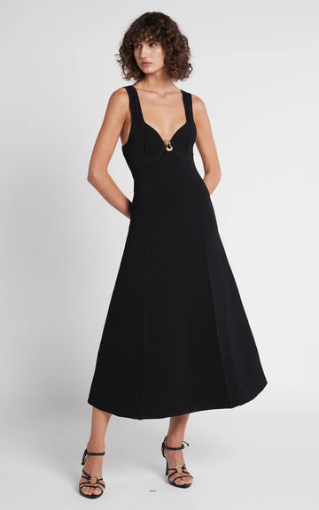 AJE - Sylvette Knit Midi Dress - Black