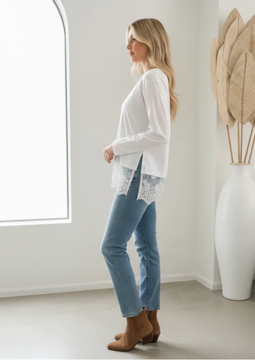 By Frankie - Brodie Lace Shirt - White